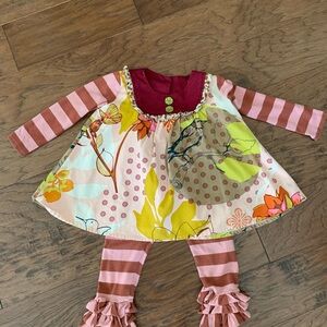 Persnickety Floral Kids Costume with Striped Sleeves